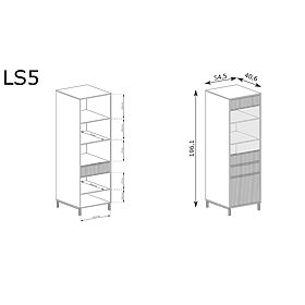 LINKaSTYLE LS5 vitrinszekrény kasmír, Halmar