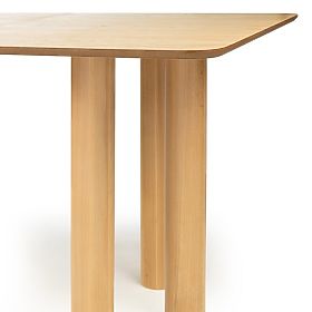 Loa 140-200 cm-es kihúzható asztal, tölgy furnér, természetes, bükkfa, lekerekített