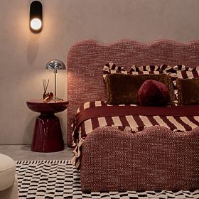 Logan oldalsó asztal 40 cm, bordó/cseresznye, fényes