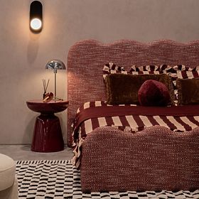 Logan oldalsó asztal 40 cm, bordó/cseresznye, fényes, lectus