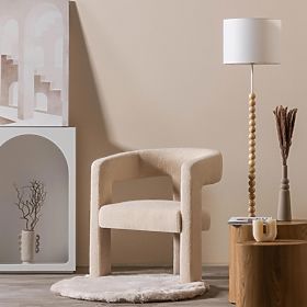 Lory relaxációs fotel, boucle, bézs, lectus