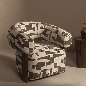 Maribel relaxációs fotel olíva-krém/dió, lekerekített formák