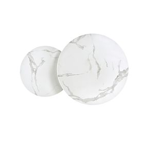 MERCURY 2 készlet 2 pad, keret - ezüst, üveg - fehér márvány (1p=1db), Halmar