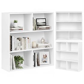 Modern álló polc nappaliba és hálószobába, 3 szintes, fehér, ModernHome, MODERNHOME