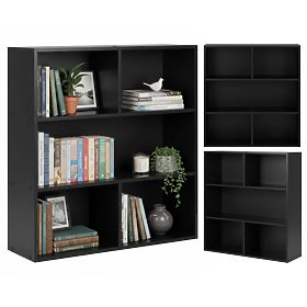 Modern álló polc nappaliba és hálószobába 3 szintes fekete ModernHome, MODERNHOME