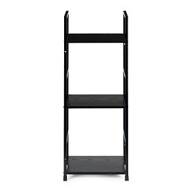 Modern fa polc fém kerettel LOFT 3 polc fekete