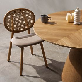 Monet fa szék bécsi fonottal, rattan, velúr, természetes/világosbarna