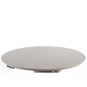 MUSCAT kinyitható asztal lap - szürke márvány, láb - világosszürke / arany, Halmar