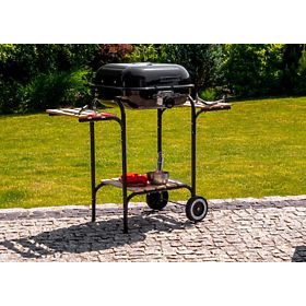 Nagy kerti grill állítható rácsokkal és fa polcokkal, MultiGarden