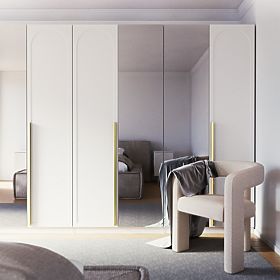 Neroli szekrényajtó, 45,6 cm, íves betét, fehér, bal, lectus