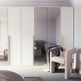 Neroli szekrényajtó, 45,6 cm, íves panel, fehér, jobb, lectus