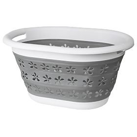 Összecsukható ovális tál 50 x 37 cm fehér-szürke OVAL COMPACT 25L