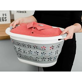 Összecsukható ovális tál 50 x 37 cm fehér-szürke OVAL COMPACT 25L