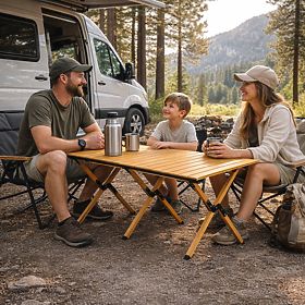 Összecsukható túraasztal 120x60 cm kempingezéshez táskával MultiGarden