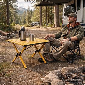 Összecsukható túraasztal 60x60 cm kempingezéshez táskával MultiGarden