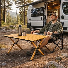 Összecsukható túraasztal 90x60 cm kempingezéshez táskával MultiGarden