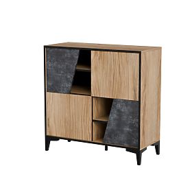 OVO 4D polc sötét beton / őstölgy, Halmar