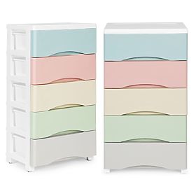 Polc 5 kihúzható fiókkal, kerekes lábakkal, színes fiókokkal ModernHome