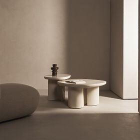 Puro dohányzóasztal 80 cm, világos bézs, fényes