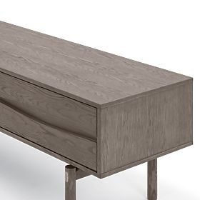 Quadri TV szekrény fiókokkal, tömör tölgyfa, furnér, eszpresszó barna, lectus