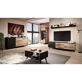 RANDOM P-2 Fali Polc - Wotan Tölgy/Fekete, Halmar