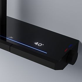 REA Pedro Fekete termosztátos zuhanykészlet, Rea