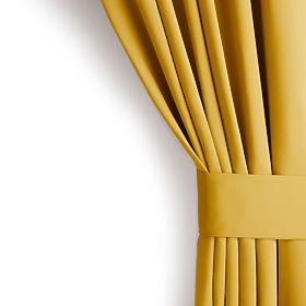 RESTILO BLACKOUT függöny mustár színben, klasszikus stílus, ezüst karikák, anyag