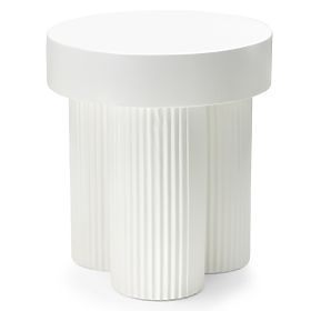 Salerno dohányzóasztal 45 cm, kerek, fehér, barázdált, lectus