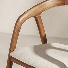 Sande fa szék lekerekített, természetes/krém, teakfa, lectus