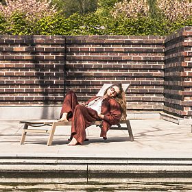 Shelly állítható kerti nyugágy, alumínium, bézs