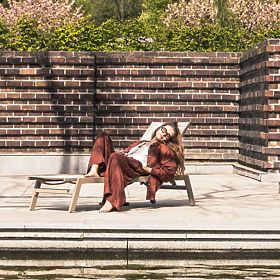 Shelly állítható kerti nyugágy, alumínium, bézs