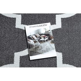 SKETCH szőnyeg - F730 minta Marokkói lóhere, Szürke / fehér rács