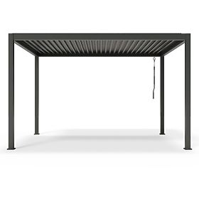 Szabadon álló Antilla alumínium kerti pergola, 4x3 m, bioklimatikus, mozgatható lamellák, antracit