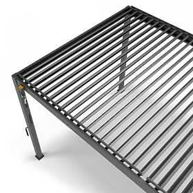 Szabadon álló Antilla alumínium kerti pergola, 5x3 m, bioklimatikus, mozgatható lamellákkal, antraci