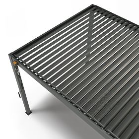 Szabadon álló Antilla alumínium kerti pergola, 6x3 m, bioklimatikus, mozgatható lamellák, antracit