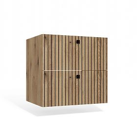 TIGO 60 2S FÜRDŐSZOBAI MOSDÓ ALATTI SZEKRÉNY, 2 FIÓK, EVOKE TÖLGY, BARÁZDÁLT ELŐLAP, FÜGGESZTETT