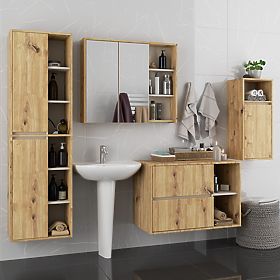 VAMI FÜGGŐ FÜRDŐSZOBAI BÚTOR SZETT ARTISAN TÖLGY / KASMÍR