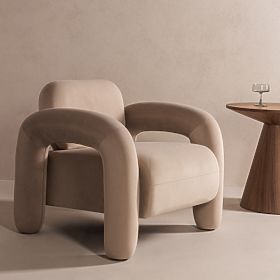 Vico relaxációs fotel, világos bézs, bársony, lectus