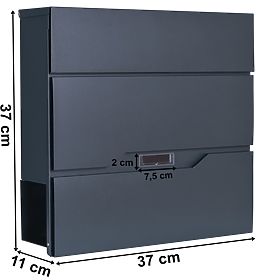 Vidar antracit levélszekrény feliratokkal